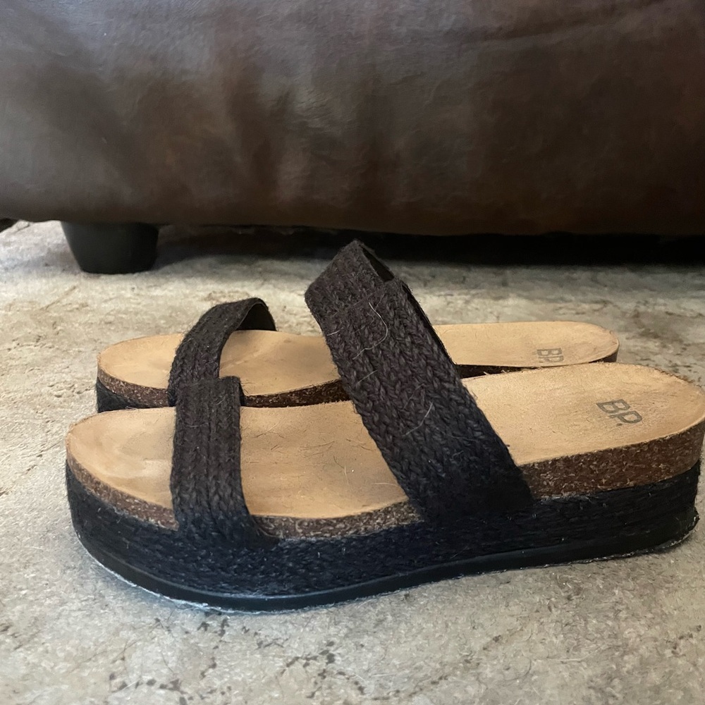 BP Black and Tan Women's Sandals - Picture 2 of 6